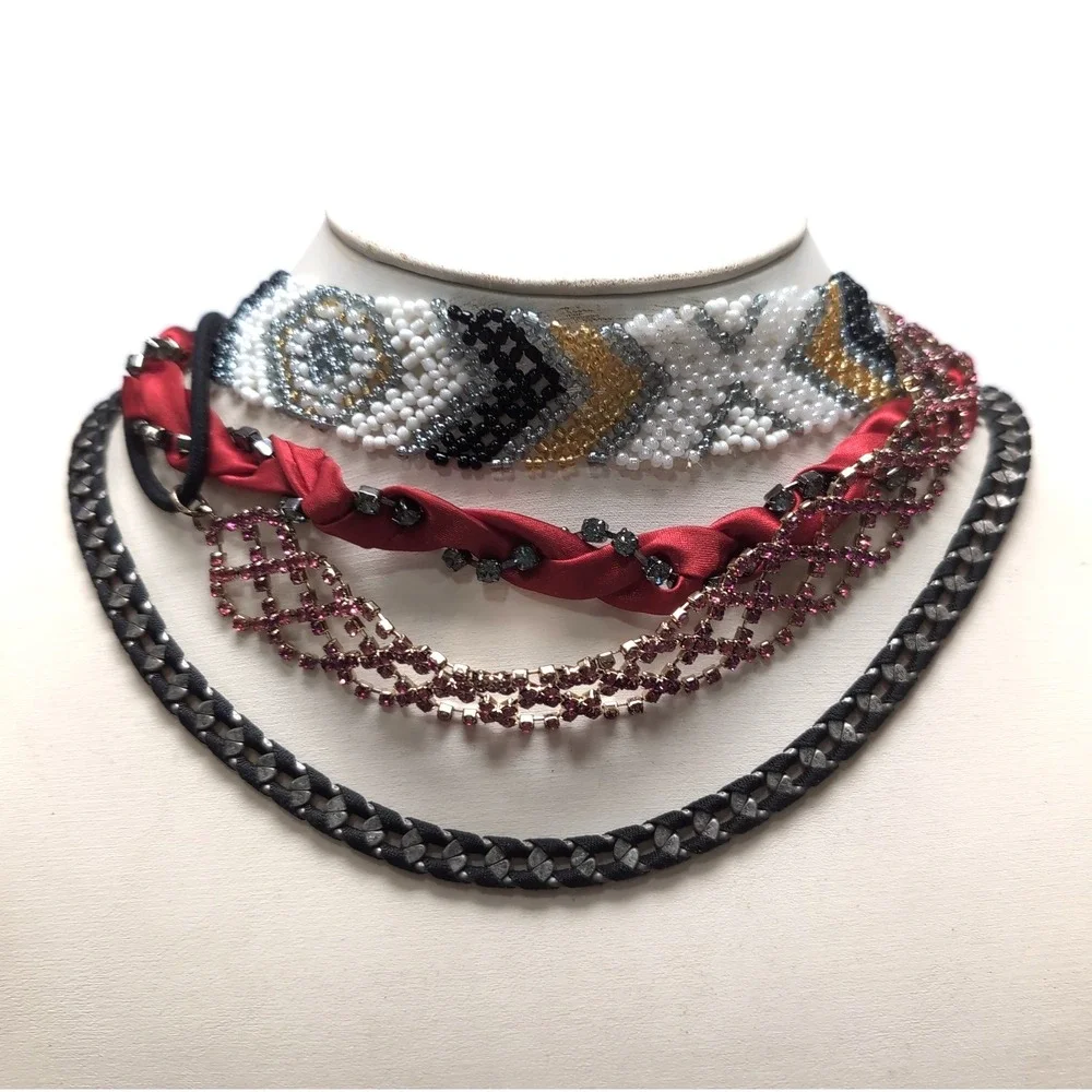 NEW Lot Of 4 Embellished Headbands 3 Natasha 1 BP Rhinestones Beads NWT